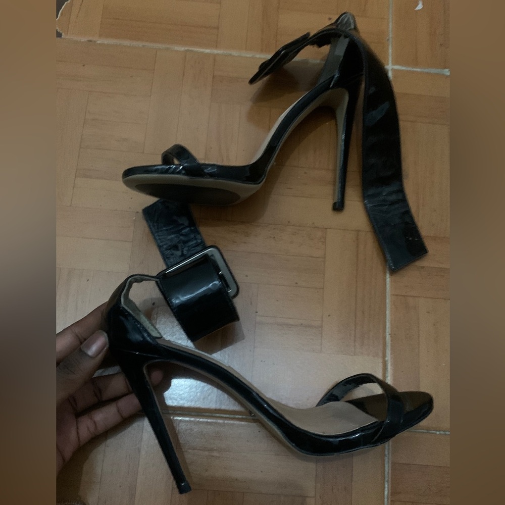 Tony Bianco Patent Buckle Heeled Sandals